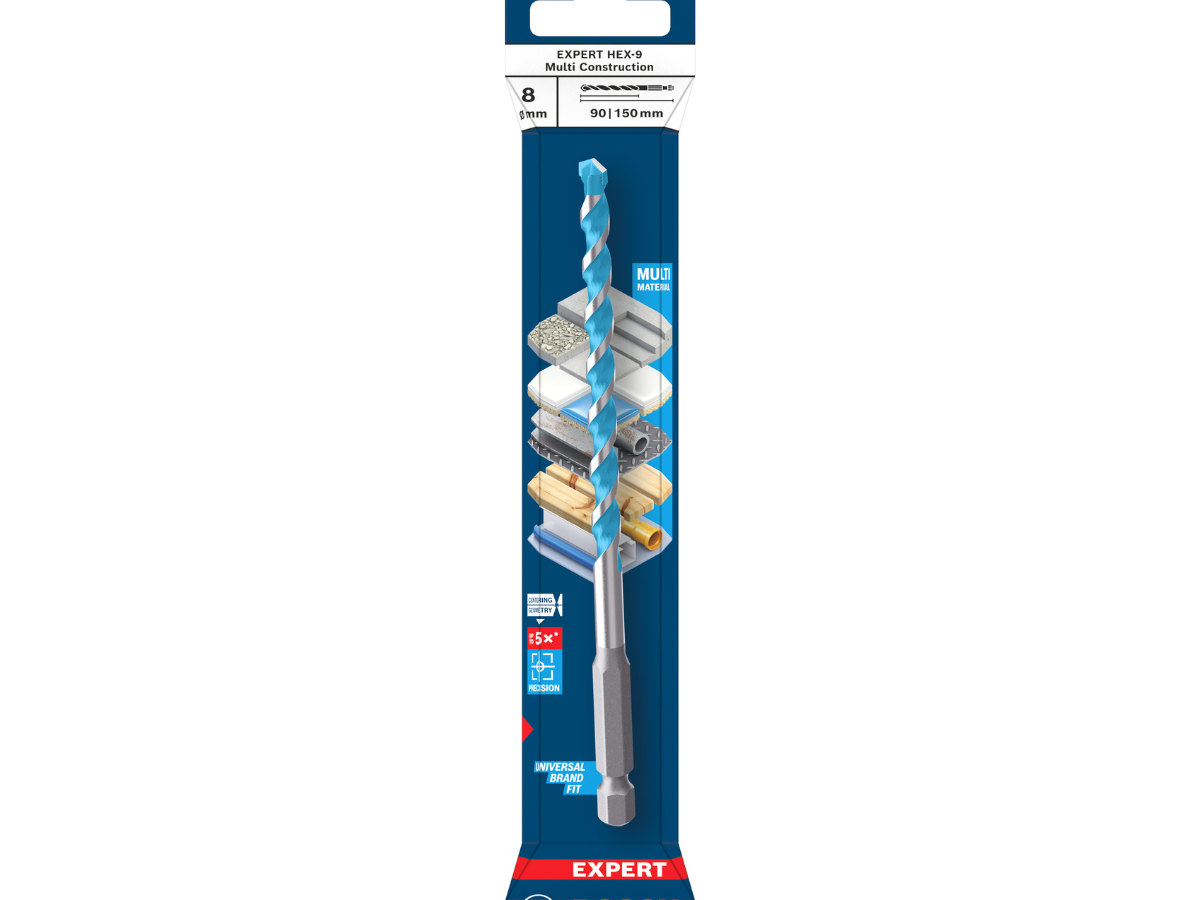 Bosch 2608902266 EXPERT HEX-9 Multi Construction Drill Bit 8 x 90 x 150mm