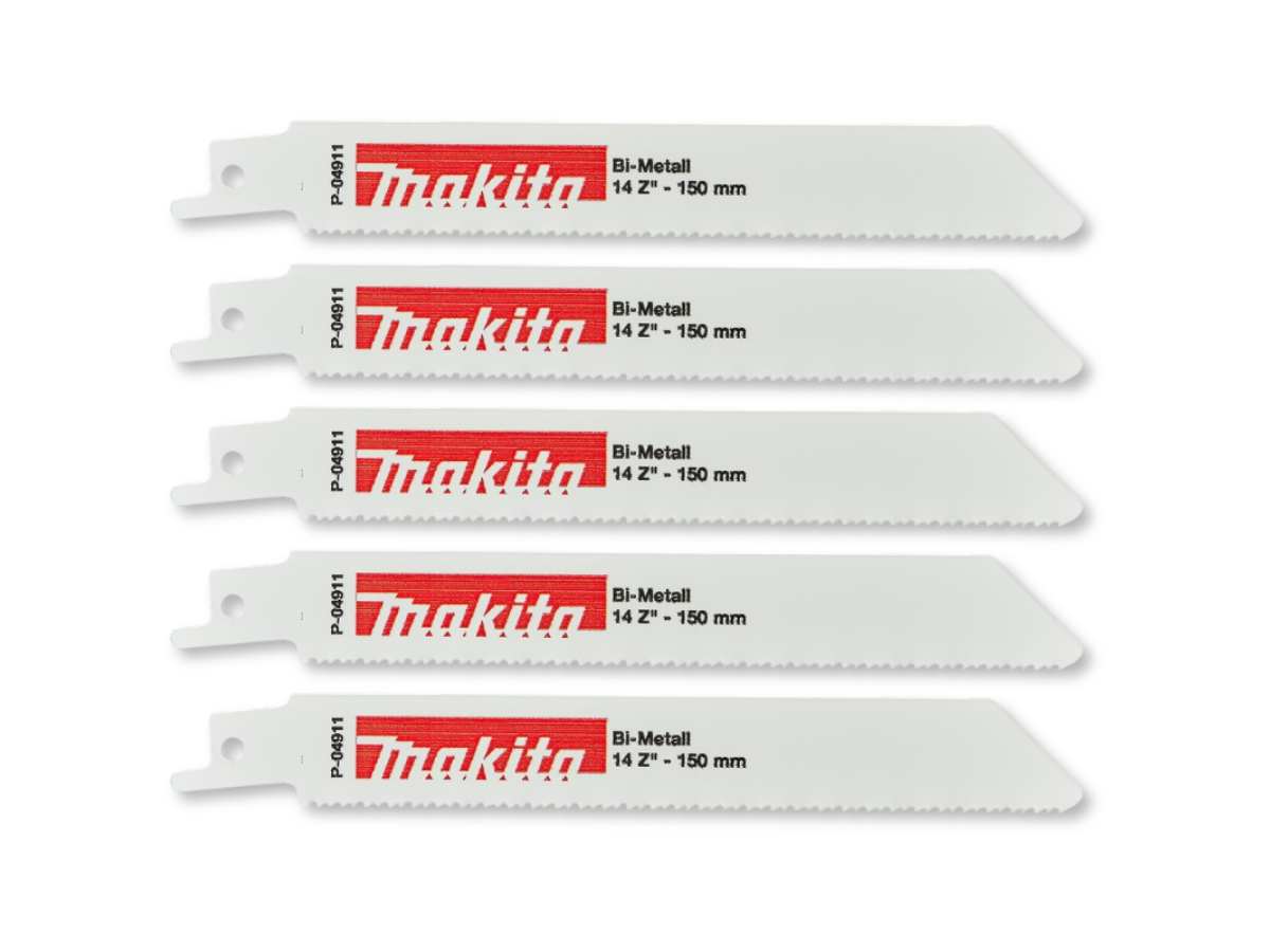 Makita P-04911 Bi-Metal Multi-Material Reciprocating Saw Blade 150mm 14TPI (Pack of 5)