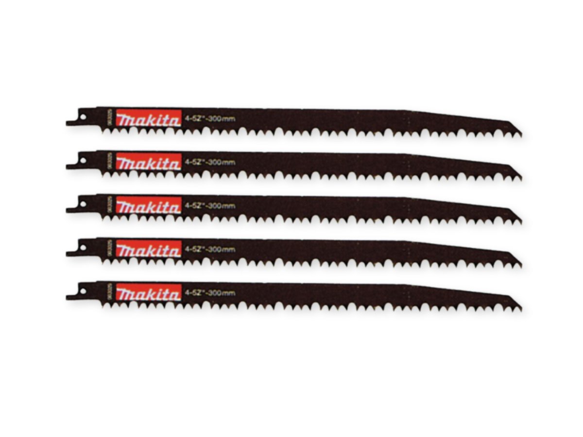 Makita P-05072 HCS Reciprocating Saw Blade for Green Wood 300mm 4-6.5TPI (Pack of 5)