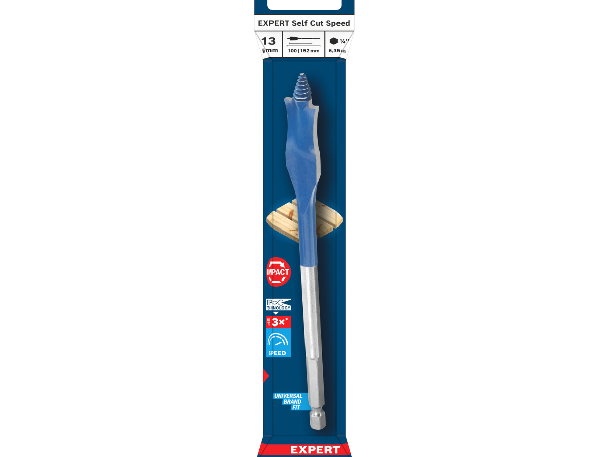 Bosch 2608902089 EXPERT Self Cut Speed Spade Drill Bit for Wood 13 x 100 x 152mm