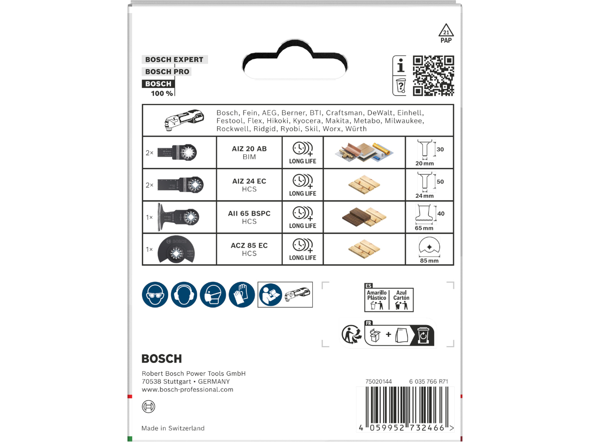 Bosch 2608669334 Starlock Multi-Tool Blade Set for Wood & Soft Metal (6 Piece)
