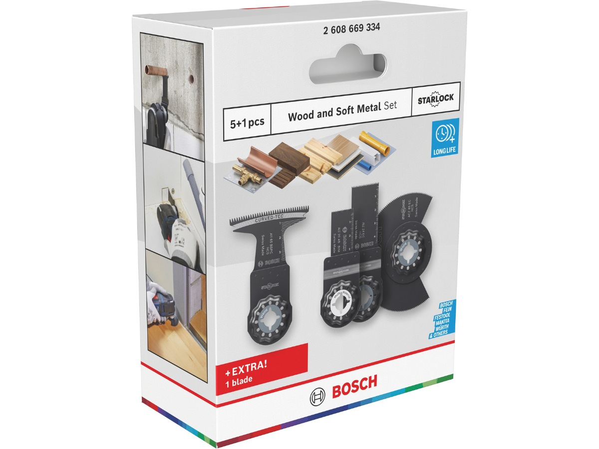 Bosch 2608669334 Starlock Multi-Tool Blade Set for Wood & Soft Metal (6 Piece)
