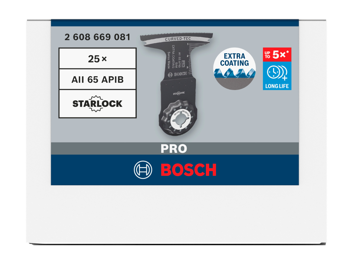 Bosch 2608669081 PRO AII 65 APIB Bi-Metal Starlock Plunge Cut Multi-Tool Blades for Wood, Soft Metal & Plastic 65 x 40mm (Pack of 10)