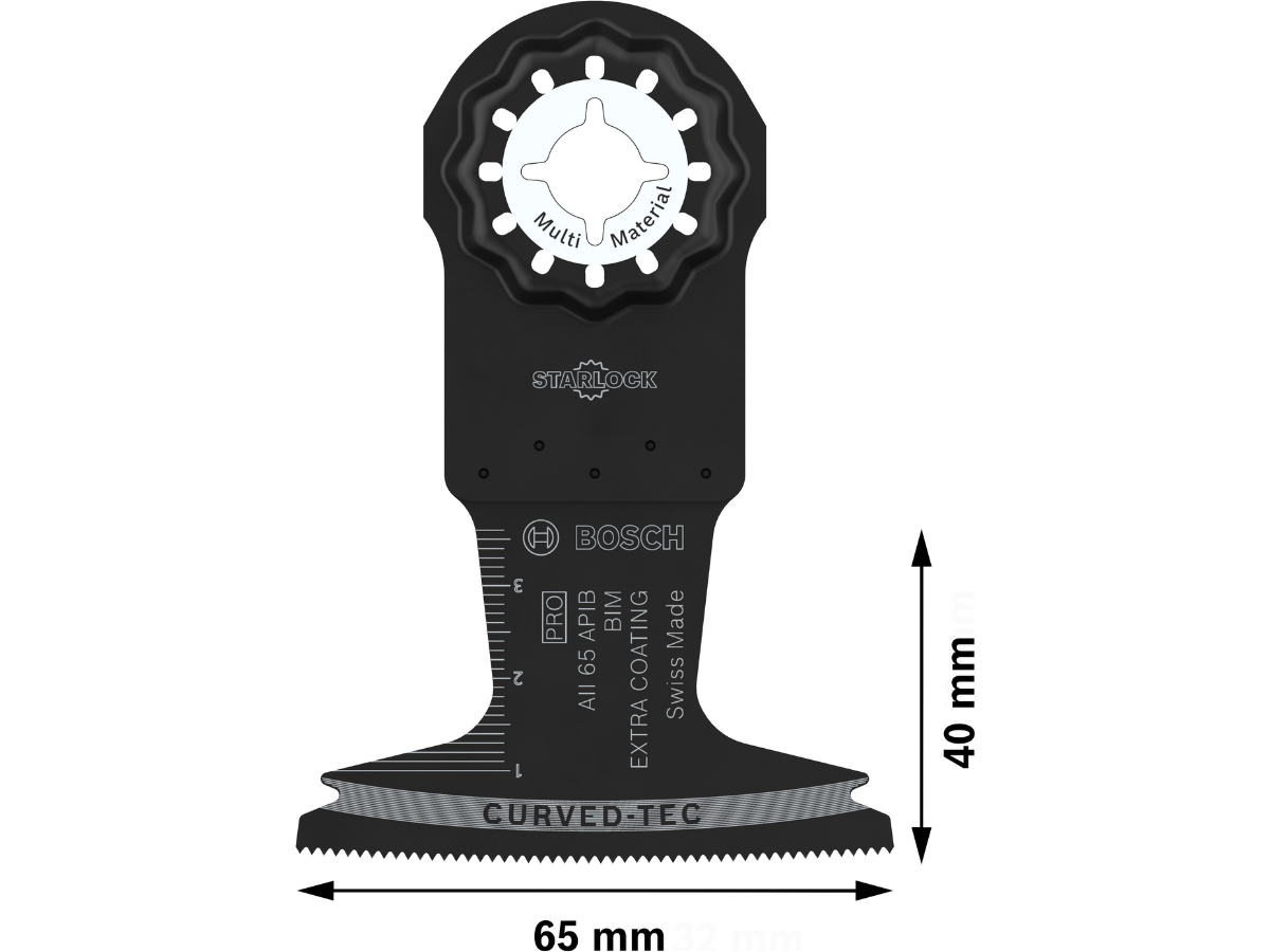 Bosch 2608669081 PRO AII 65 APIB Bi-Metal Starlock Plunge Cut Multi-Tool Blades for Wood, Soft Metal & Plastic 65 x 40mm (Pack of 10)