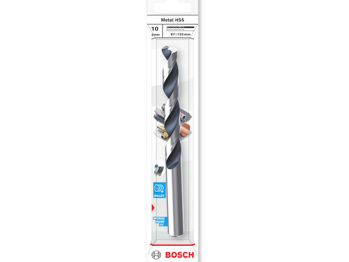 Bosch 2608577851 PointTeQ HSS Twist Drill Bit for Metal 10 x 87 x 133mm