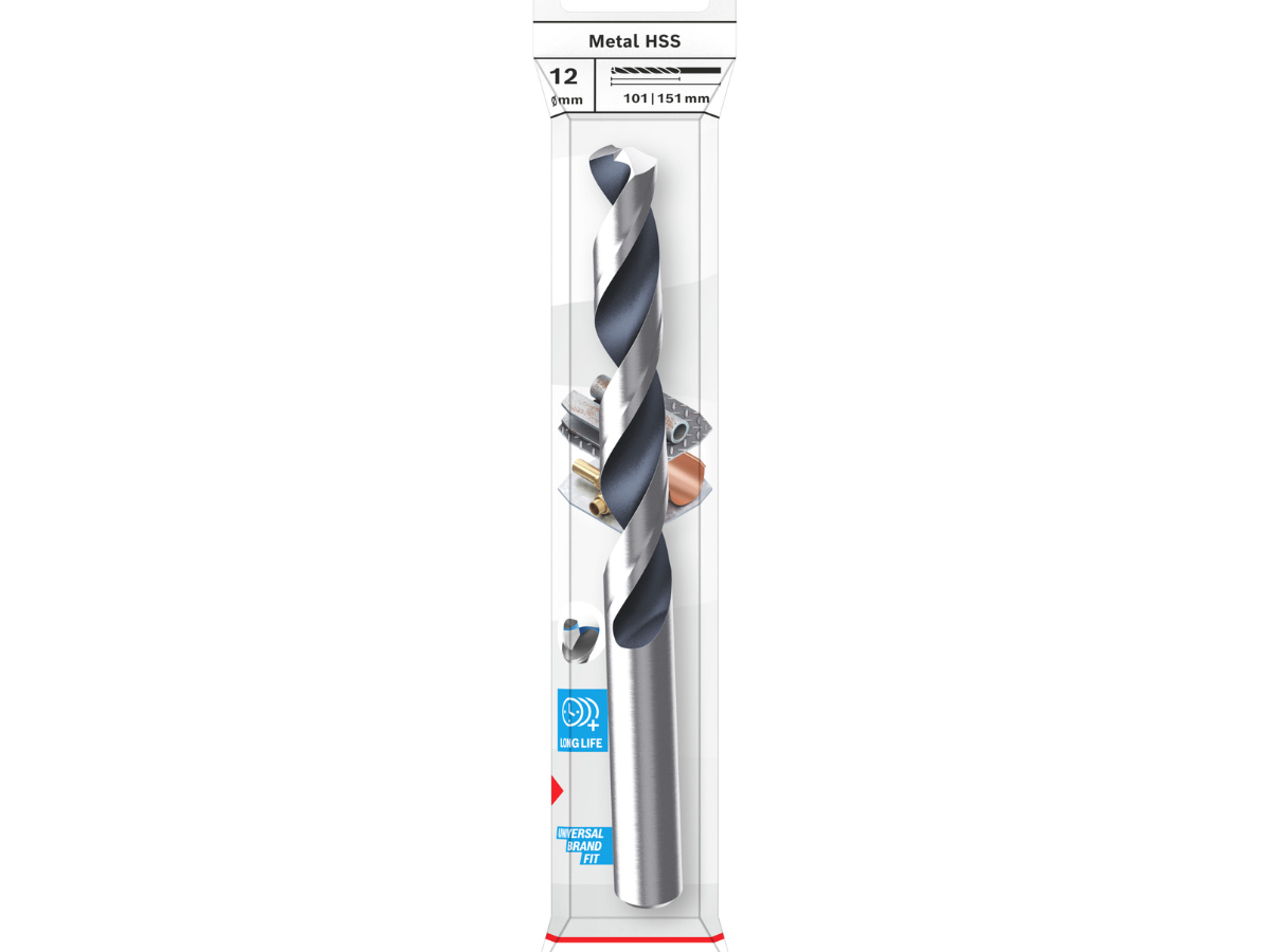 Bosch 2608577853 PointTeQ HSS Twist Drill Bit for Metal 12 x 101 x 151mm