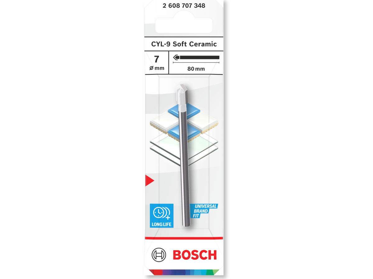 Bosch 2608707348 CYL-9 SoftCeramic Tile Drill Bit 7 x 80mm