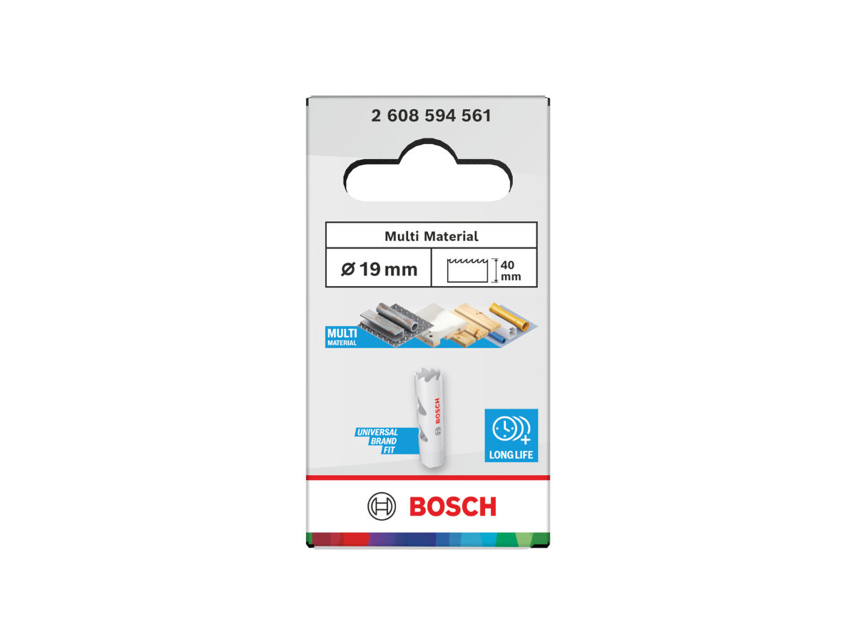 Bosch 2608594561 Multi Material Threaded Hole Saw 19 x 40mm