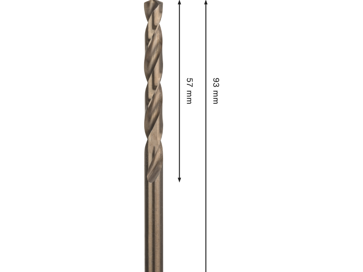 Bosch 2608577604 PRO HSS-Co Cobalt Twist Drill Bit for Metal 6 x 57 x 93mm