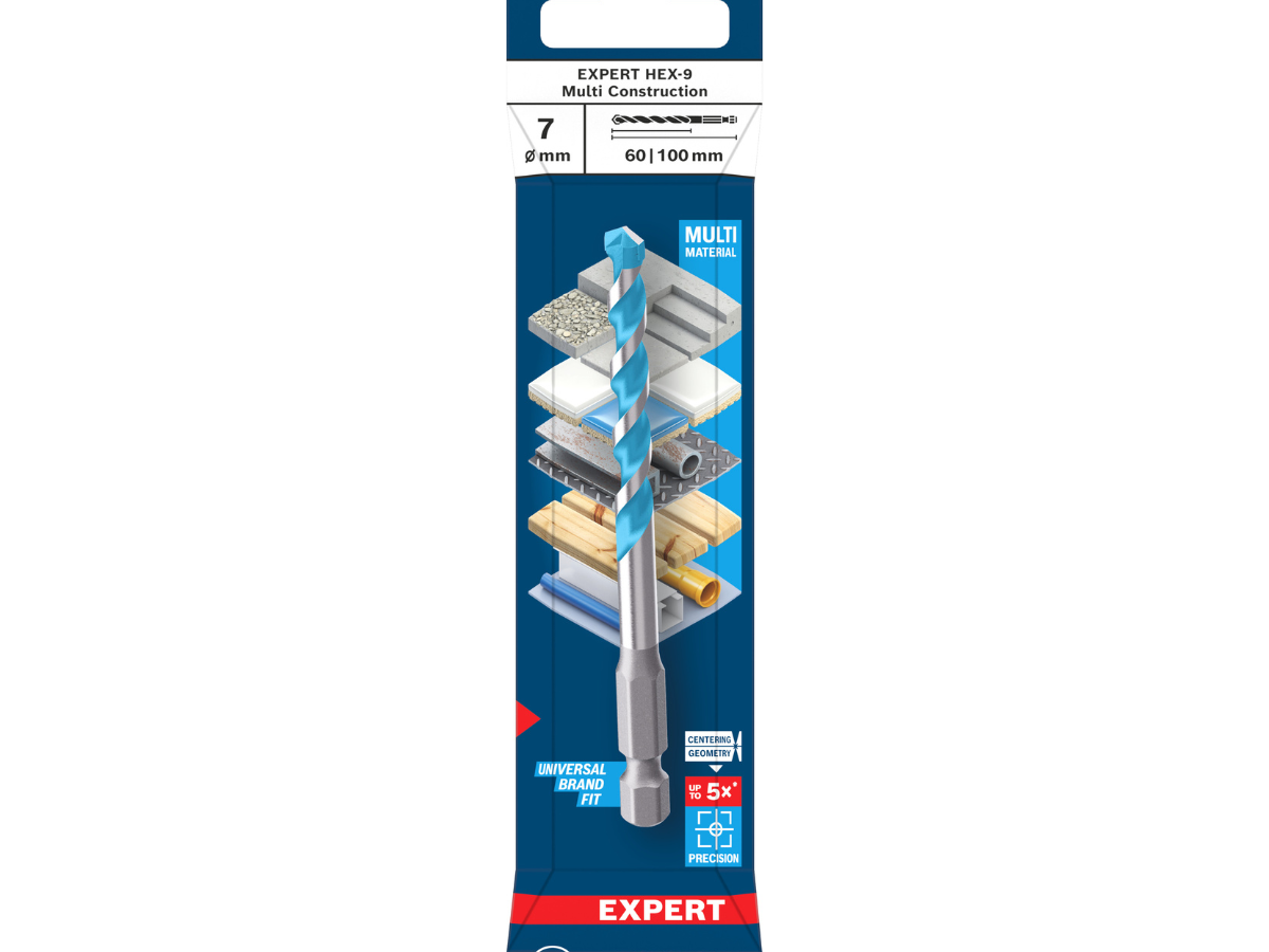 Bosch 2608902262 EXPERT HEX-9 Multi Construction Drill Bit 7 x 60 x 100mm