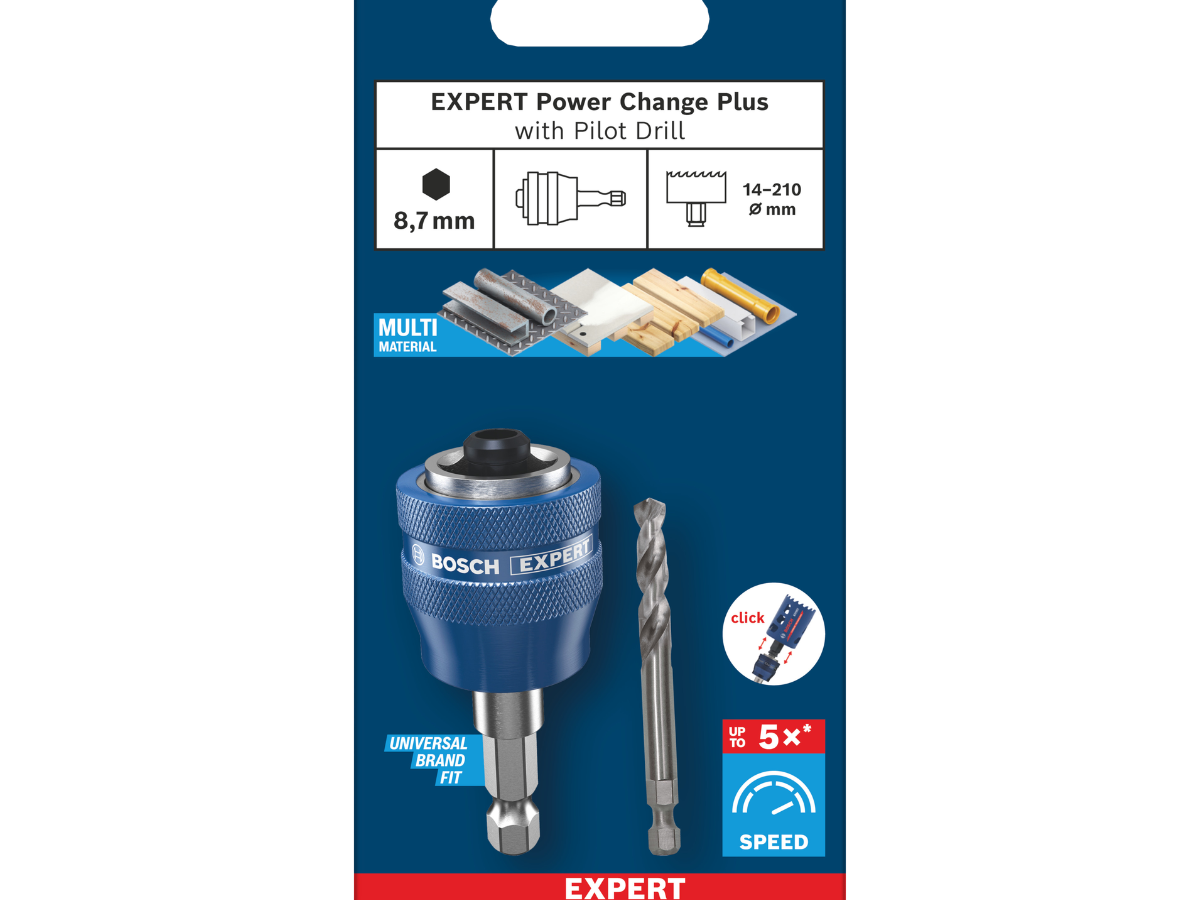 Bosch 2608902034 EXPERT Power Change Plus Arbor with HSS-G Pilot Drill 7.15 x 45 x 85mm