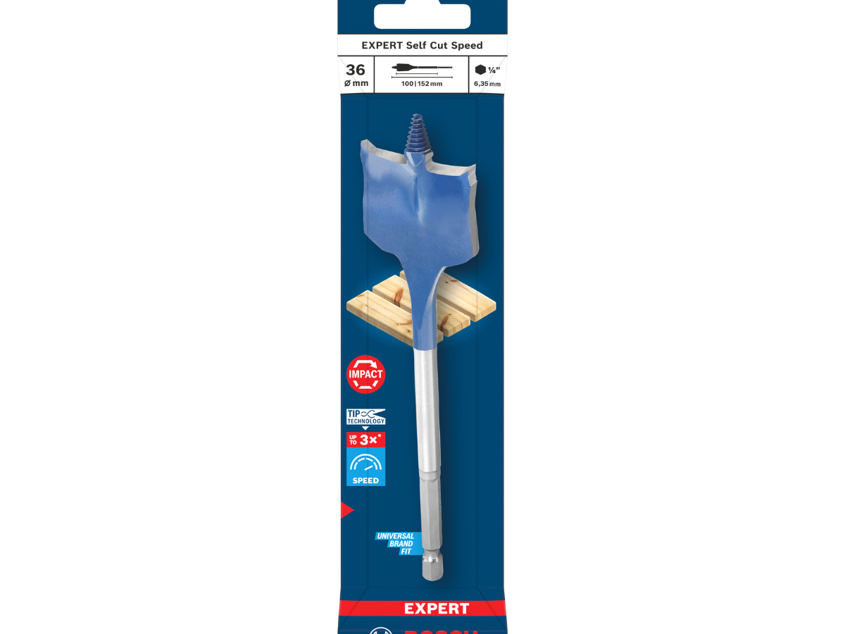 Bosch 2608902104 EXPERT Self Cut Speed Spade Drill Bit for Wood 36 x 100 x 152mm