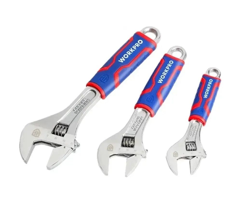 Workpro WP202515 CR-V Adjustable Wrench Set (3 Piece)