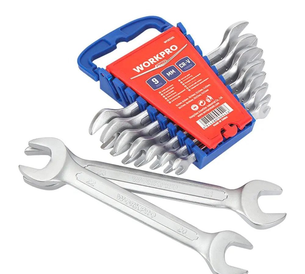 Workpro WP202505 CR-V Double Open Wrench Set (9 Piece)