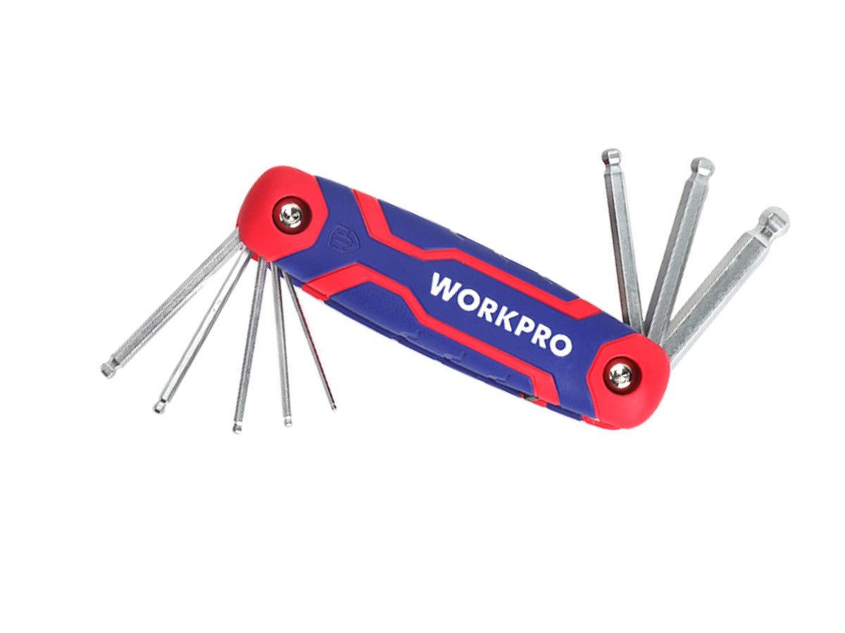Workpro WP222023 CR-V Folding Ball Point Hex Key Set (9 Piece)