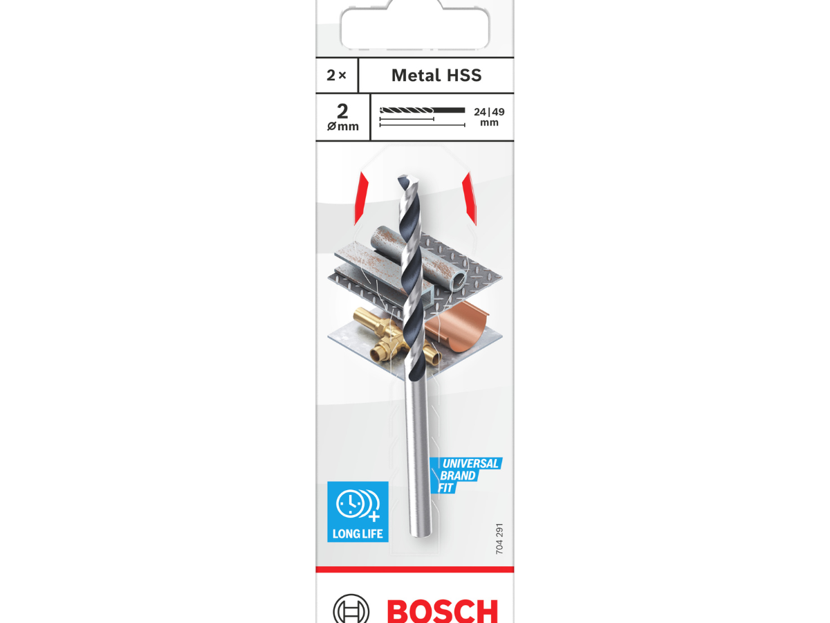 Bosch 2608577832 PointTeQ HSS Twist Drill Bit for Metal 2 x 24 x 49mm (Pack of 2)