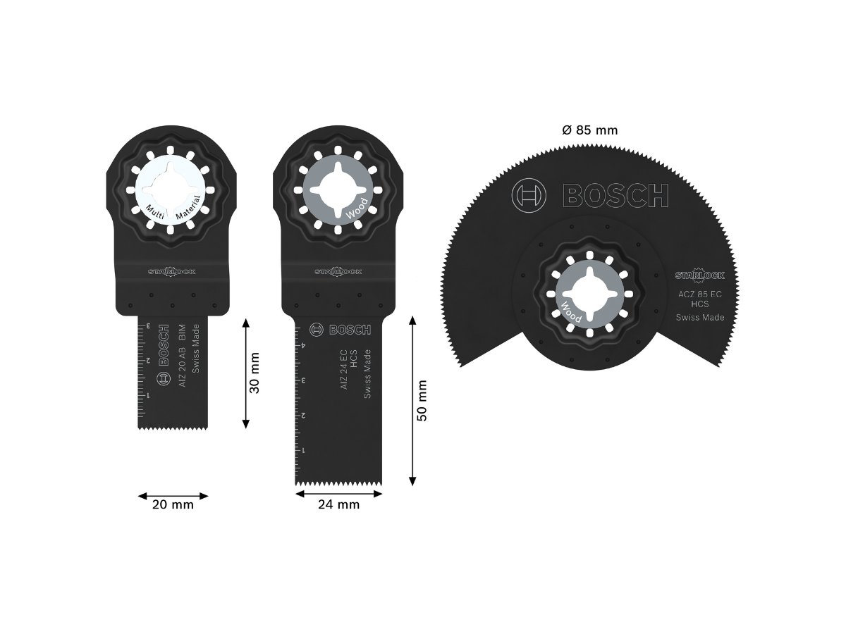 Bosch 2608669333 Starlock Multi-Tool Blade Set for Wood & Soft Metal (3 Piece)
