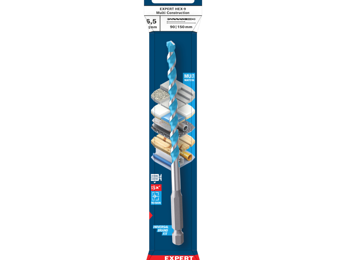 Bosch 2608902260 EXPERT HEX-9 Multi Construction Drill Bit 6.5 x 90 x 150mm