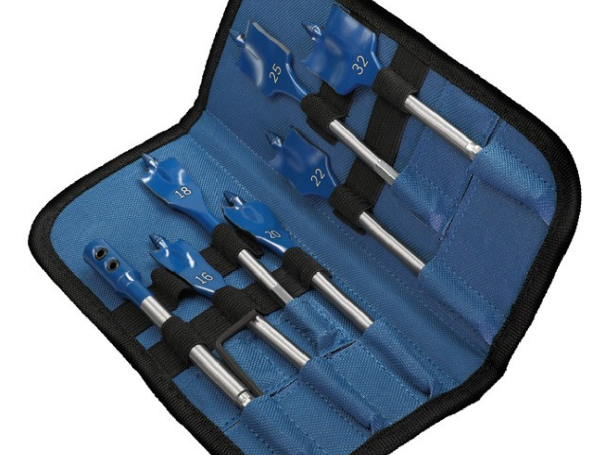 Bosch 2608902110 EXPERT Self Cut Speed Spade Drill Bit Set for Wood 16-32mm + 152mm Extension (7 Piece)