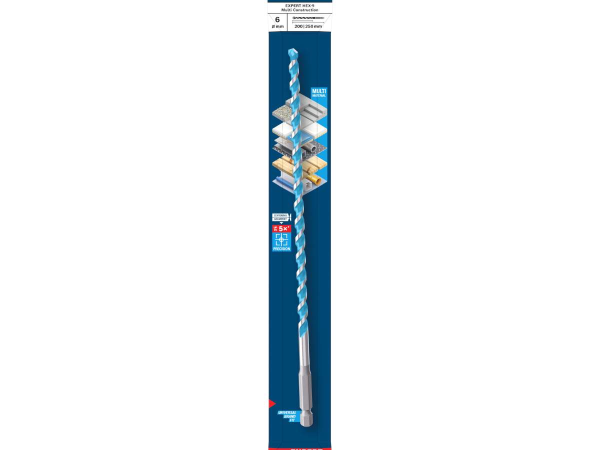 Bosch 2608902258 EXPERT HEX-9 Multi Construction Drill Bit 6 x 200 x 250mm