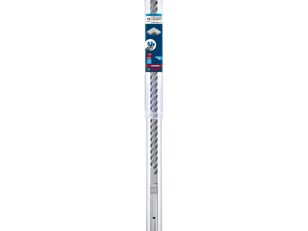 Bosch 2608900222 EXPERT SDS Max-8X Hammer Drill Bit for Reinforced Concrete 18 x 400 x 540mm