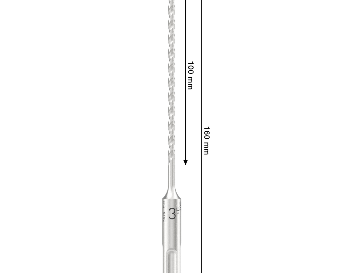 Bosch 2608707229 PRO SDS Plus-5X Hammer Drill Bit for Reinforced Concrete 3.5 x 100 x 160mm