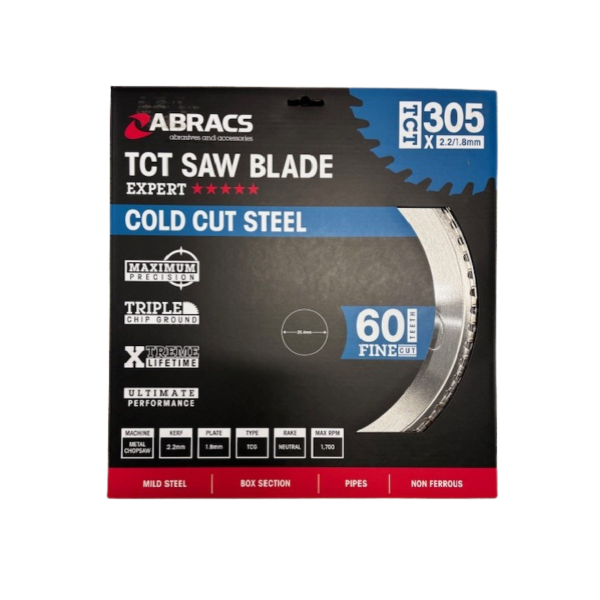 Abracs TCTS30560 TCT TCG Fine Cut Chop Saw Blade for Mild Steel 305 x 25.4mm x 60T