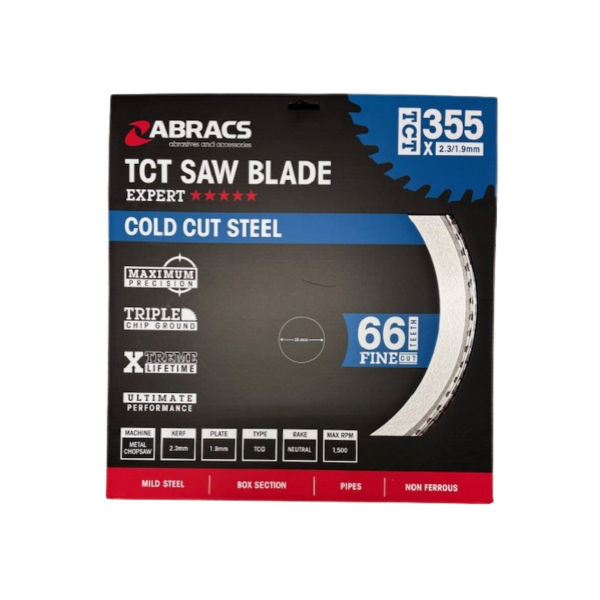 Abracs TCTS35566 TCT TCG Fine Cut Chop Saw Blade for Mild Steel 355 x 25.4mm x 66T