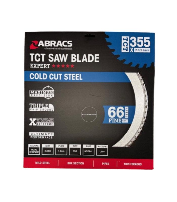 Abracs TCTS35566 TCT TCG Fine Cut Chop Saw Blade for Mild Steel 355 x 25.4mm x 66T