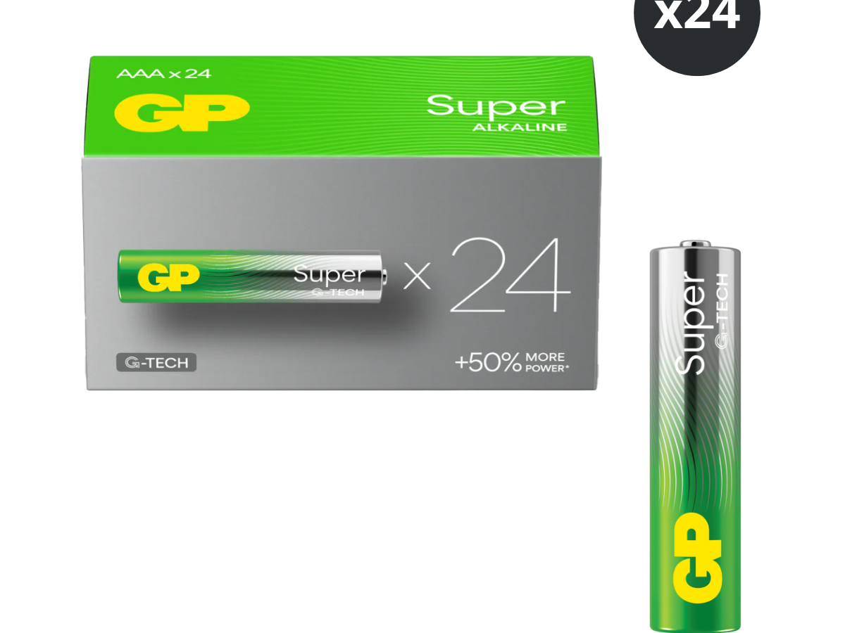 GP Batteries GPPCA24AS576 Super Alkaline AAA 1.5V Batteries (Pack of 24)