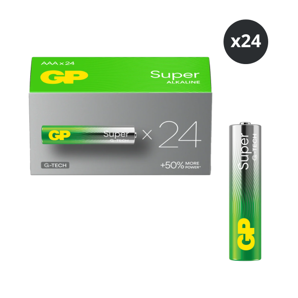 GP Batteries GPPCA24AS576 Super Alkaline AAA 1.5V Batteries (Pack of 24)