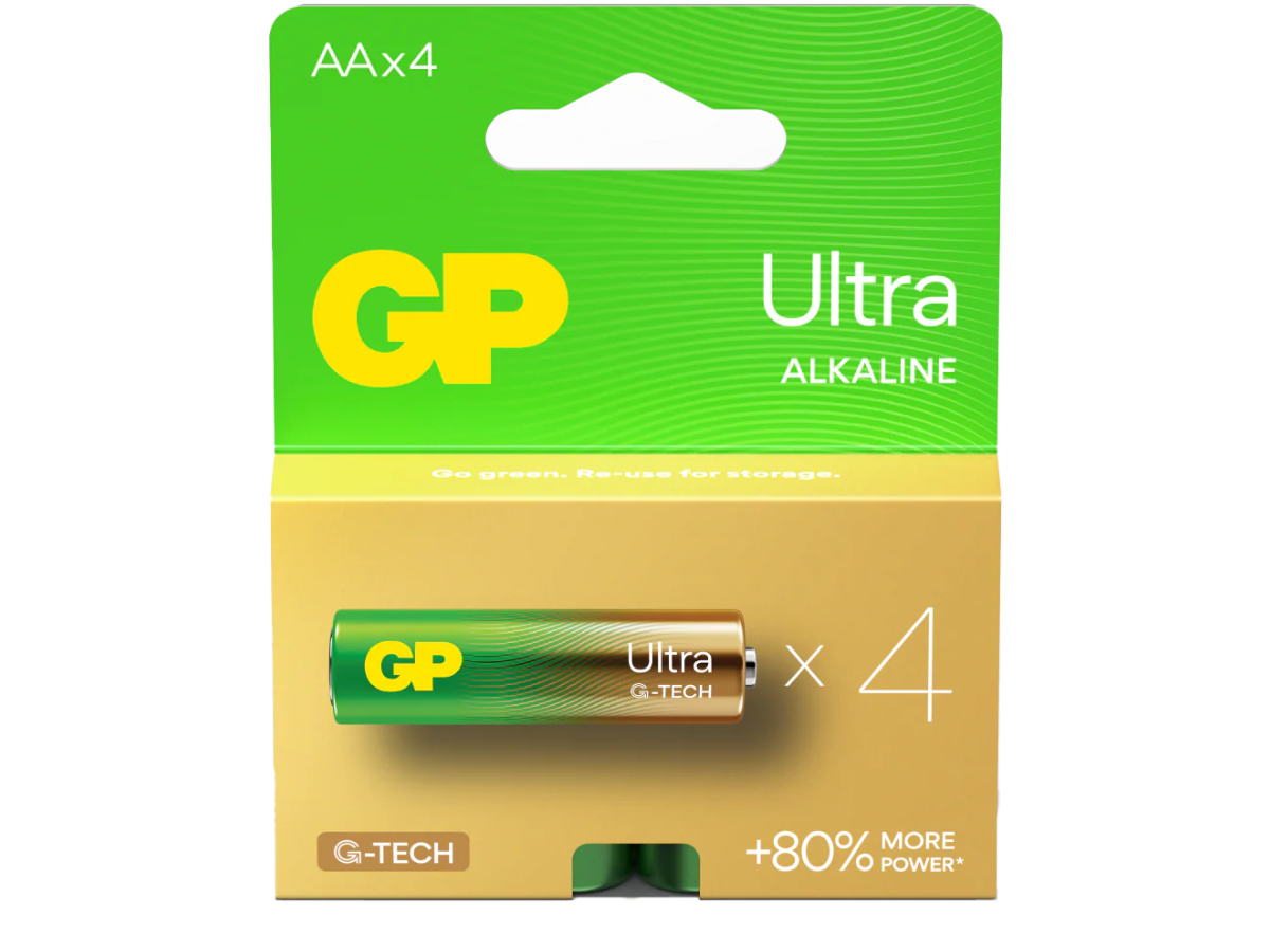GP Batteries GPPCA15AU721 Ultra Alkaline AA 1.5V Batteries (Pack of 4)