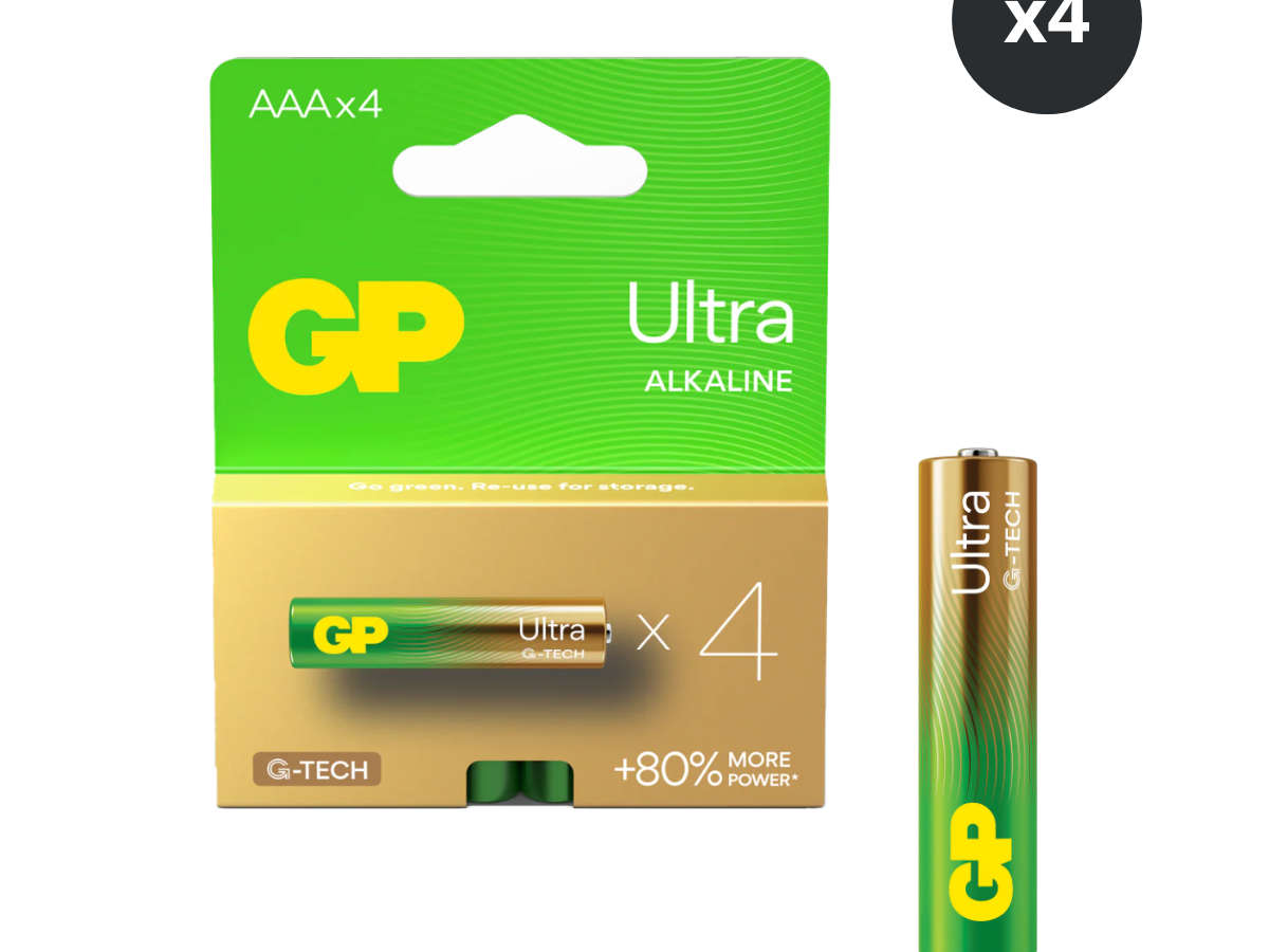 GP Batteries GPPCA24AU644 Ultra Alkaline AAA 1.5V Batteries (Pack of 4)