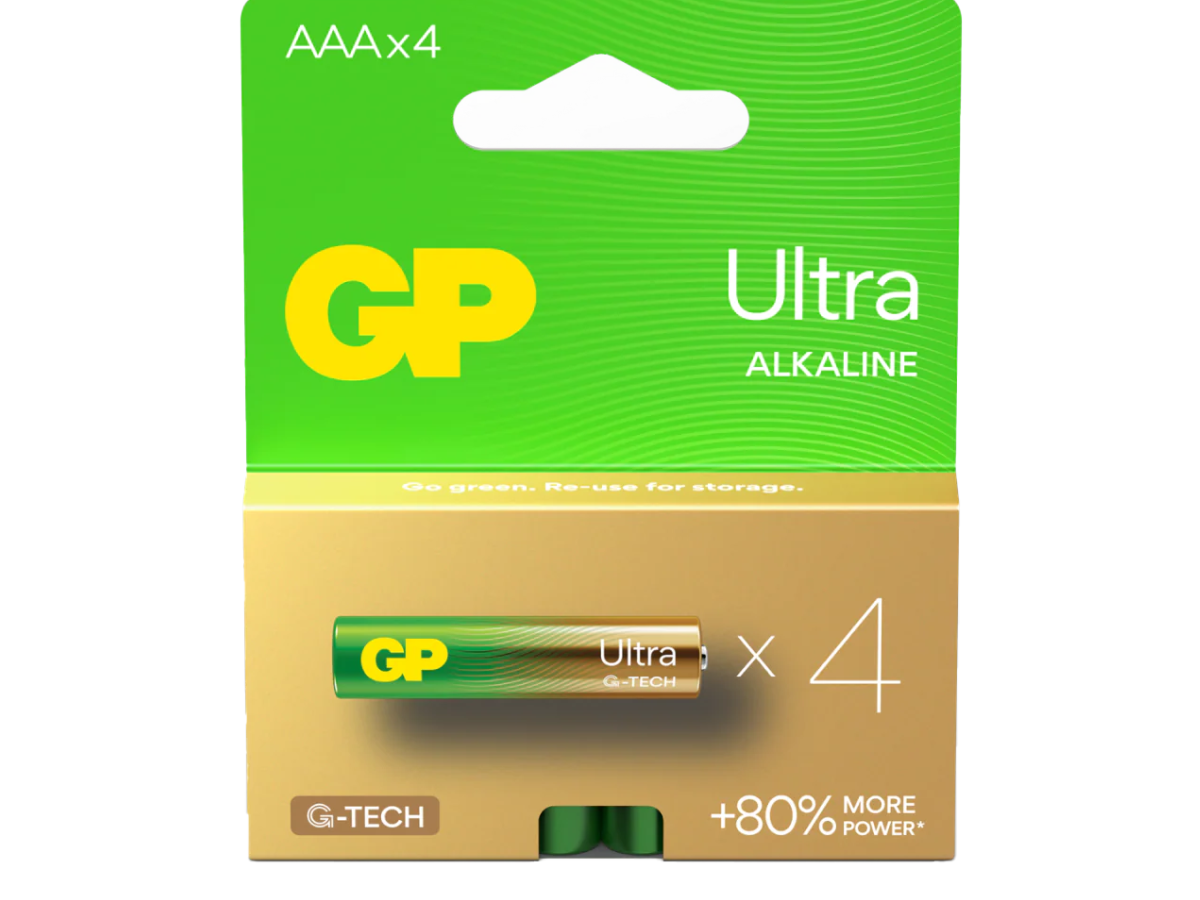 GP Batteries GPPCA24AU644 Ultra Alkaline AAA 1.5V Batteries (Pack of 4)