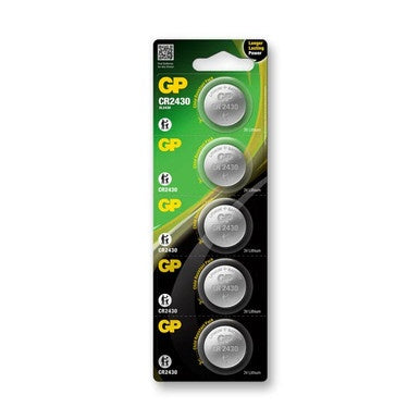 GP Batteries GPPBL243U002 CR2430 3V Lithium Coin Batteries (Pack of 5)