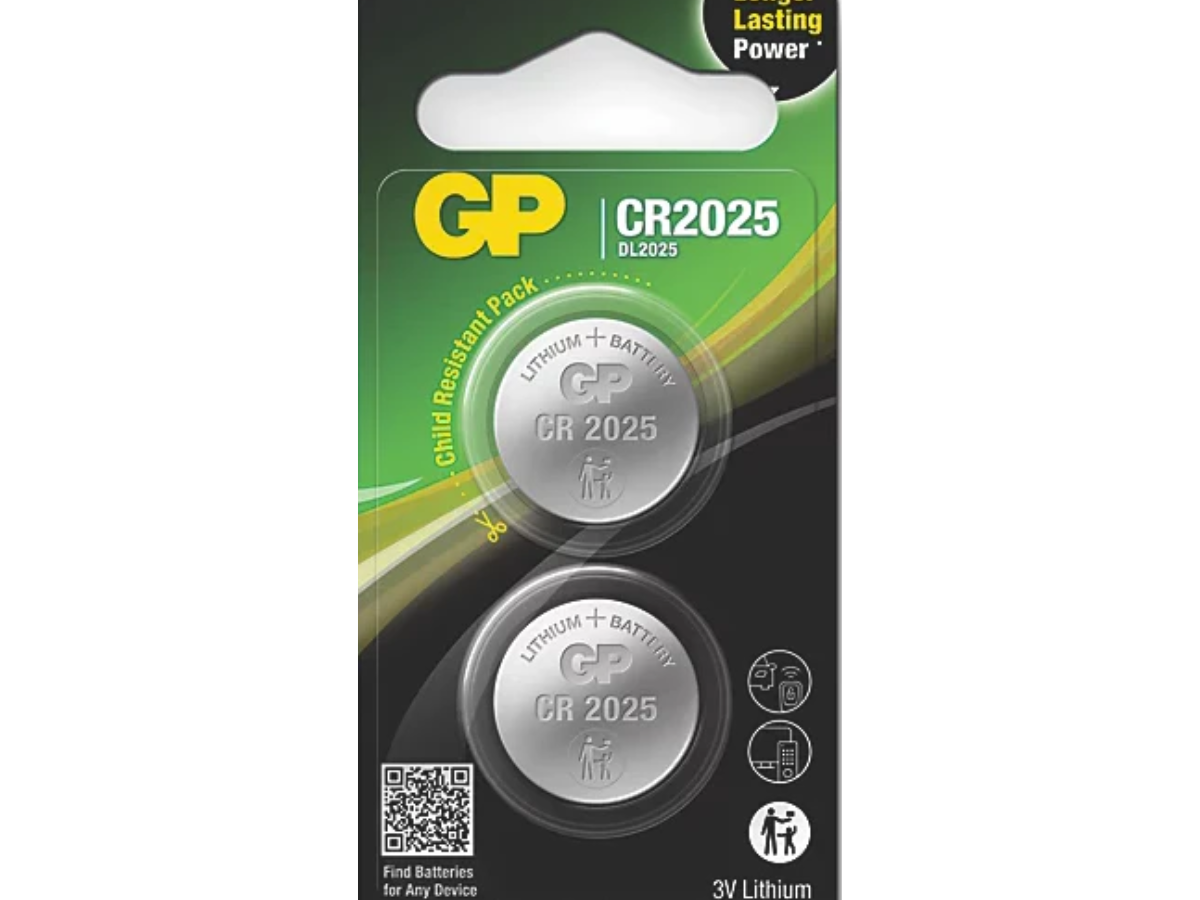 GP Batteries GPPBL252U007 CR2025 3V Lithium Coin Batteries (Pack of 2)