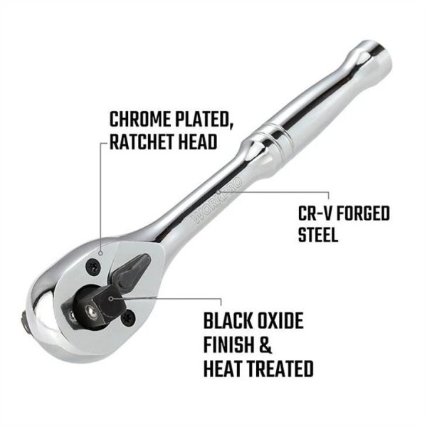 Workpro WP271014 3-In-1 Ratchet Handle (1/4", 3/8" & 1/2")