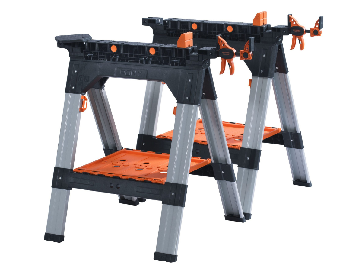 Pony Jorgensen 60400 Clamping Sawhorse Set 32″ 1,200lb (2 Piece)