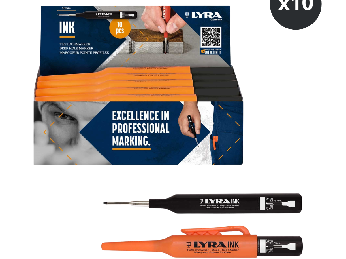 Lyra L4480099 INK PRO Deep Hole Black Permanent Marker (Pack of 10)