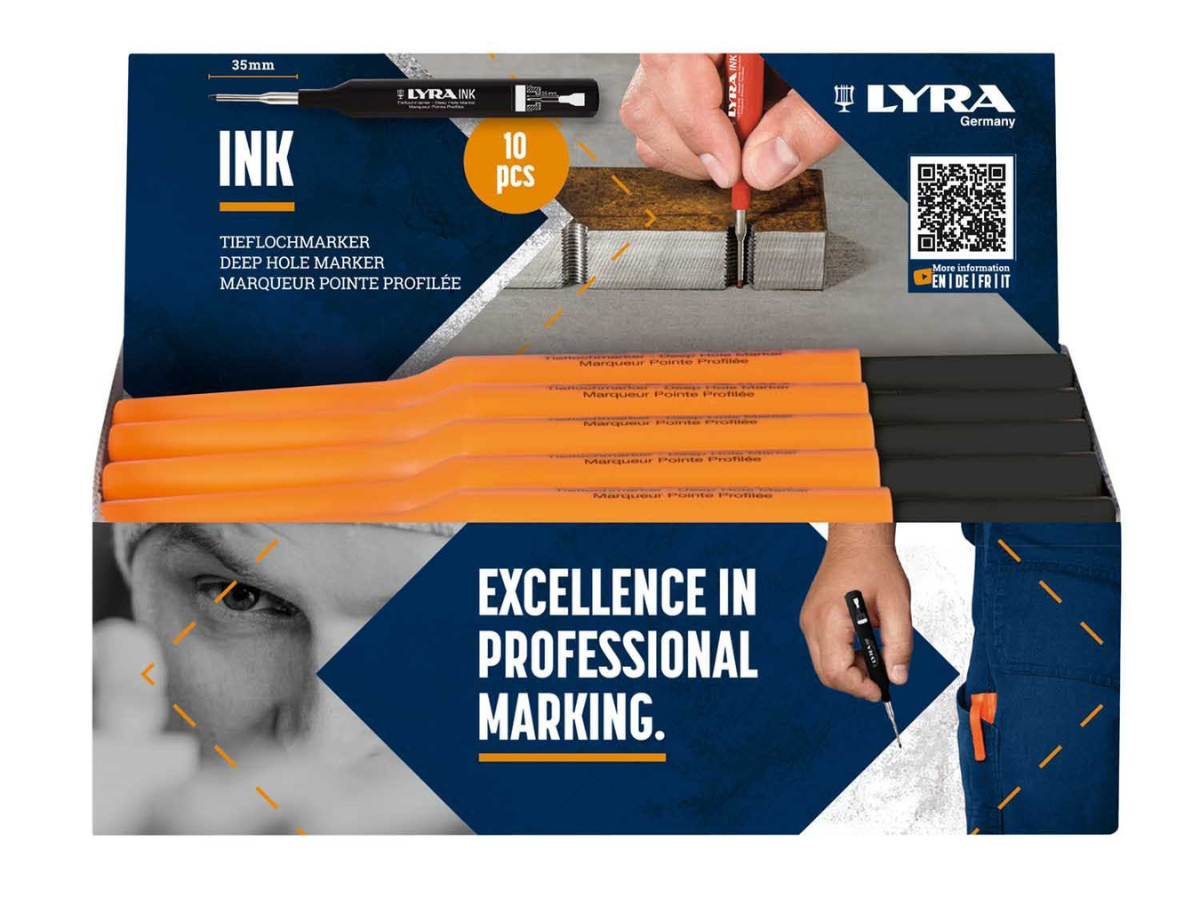 Lyra L4480099 INK PRO Deep Hole Black Permanent Marker (Pack of 10)