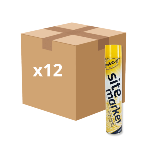 ProSolve PVSMY7A Sitemarker Line Marking Paint Yellow 750ml (Box of 12)