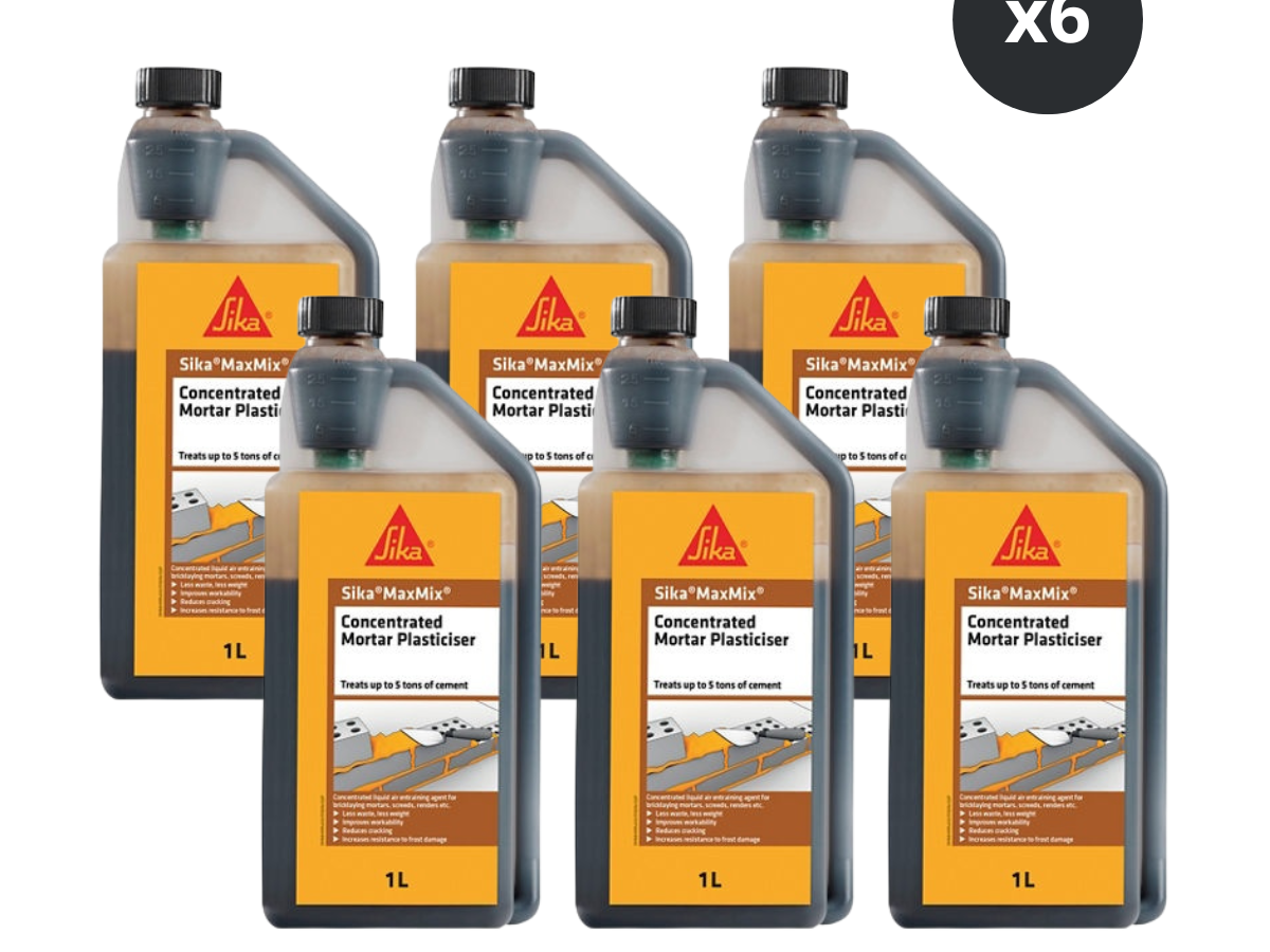 Sika 880826 MaxMix Concentrated Mortar Plasticiser 1L (Box of 6)