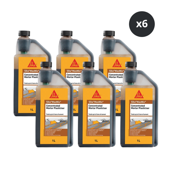 Sika 880826 MaxMix Concentrated Mortar Plasticiser 1L (Box of 6)