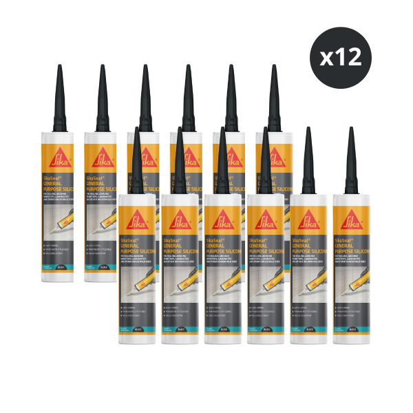 Sika 907055 SikaSeal General Purpose Silicone 260ml Black (Box of 12)