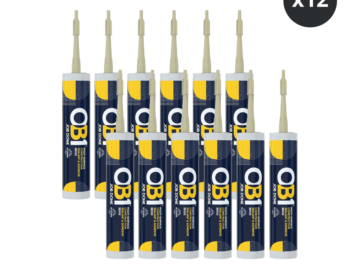 OB1 306173330 Multi-Surface Construction Sealant & Adhesive 290ml Sandstone (Box of 12)