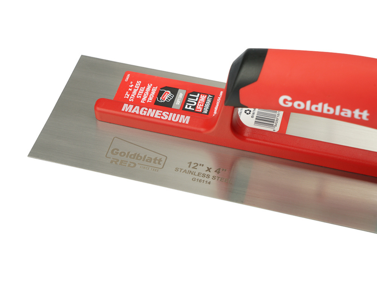 Goldblatt G16114 RED Stainless Finish Trowel 12 x 4in