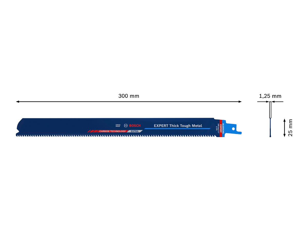 Bosch 2608900372 EXPERT S1255CHC Carbide Reciprocating Saw Blade for Thick Tough Metal 300mm 8TPI (Pack of 10)