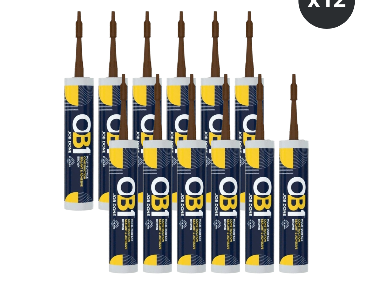 OB1 30617356 Multi-Surface Construction Sealant & Adhesive 290ml Brown (Box of 12)