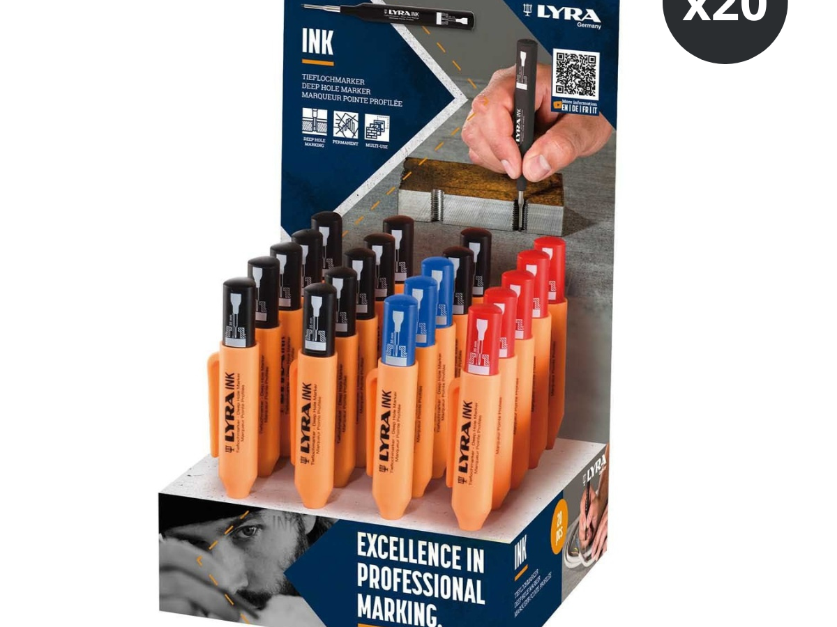 Lyra L4487001 INK PRO Deep Hole Marker Assorted Display (Pack of 20)
