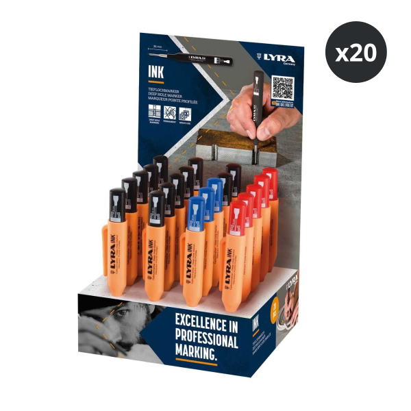 Lyra L4487001 INK PRO Deep Hole Marker Assorted Display (Pack of 20)